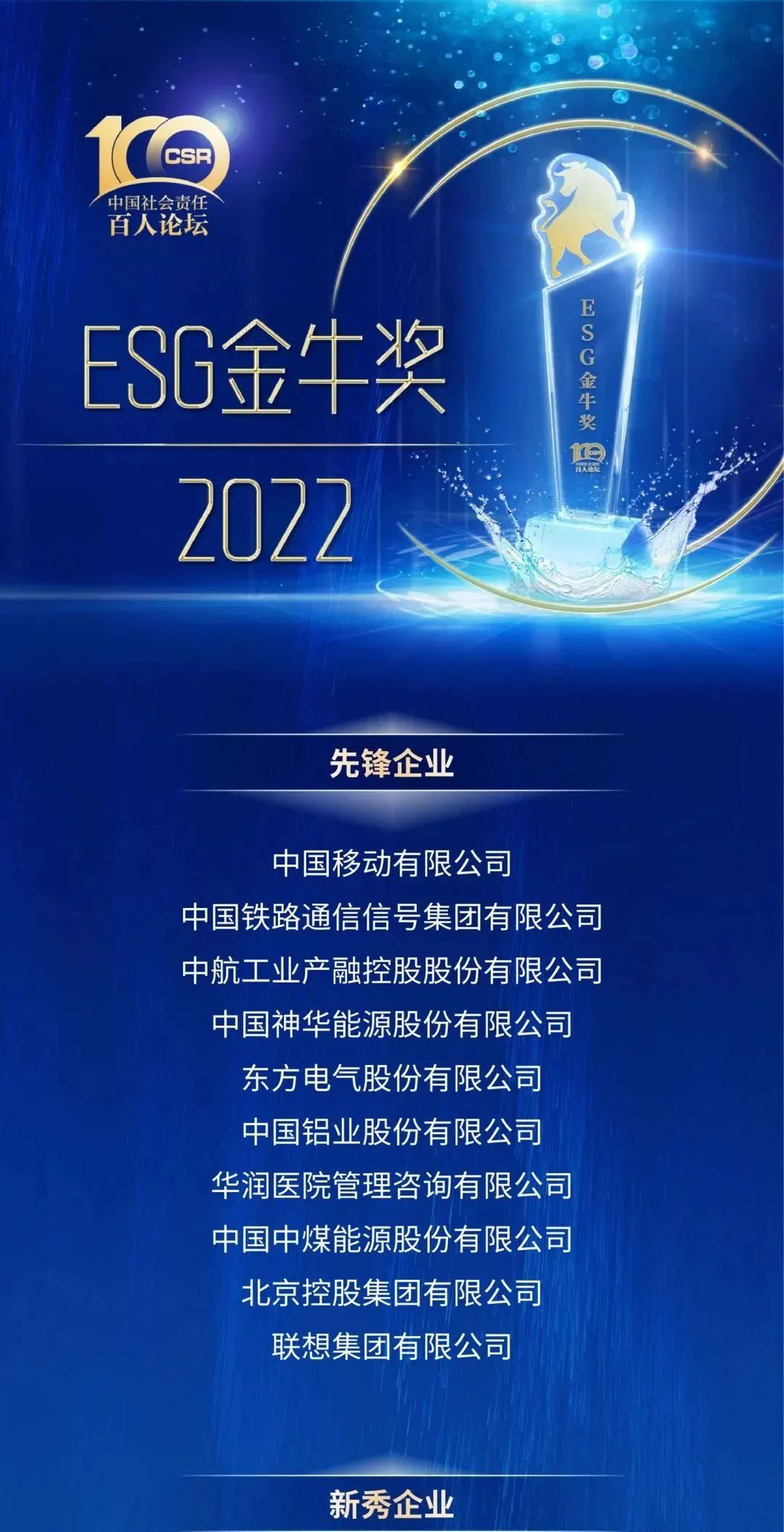 青岛食品荣获“ESG治理金牛奖”